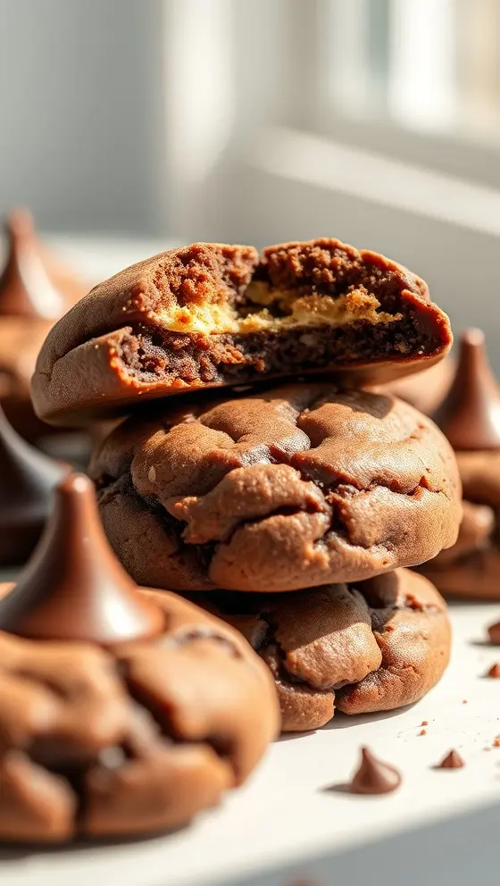 Chocolate Kiss Peanut Butter Cookies