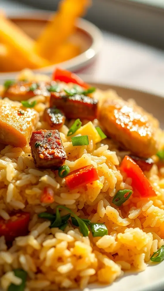Baked Rice with Vegetables and Chicken