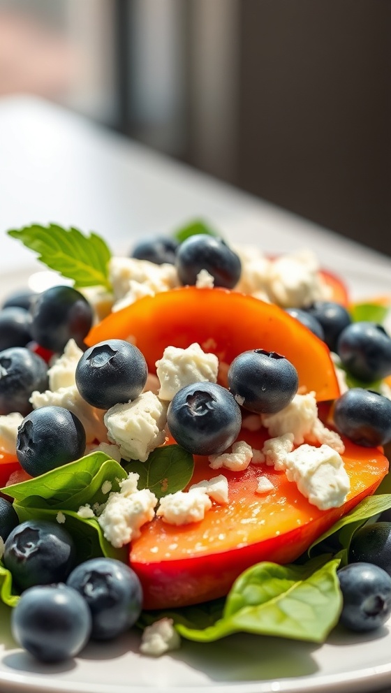 Blueberry Peach Feta Salad