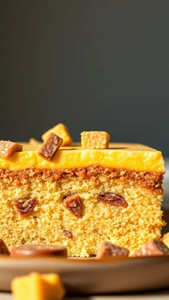 Butterfinger Candy Bar Poke Cake