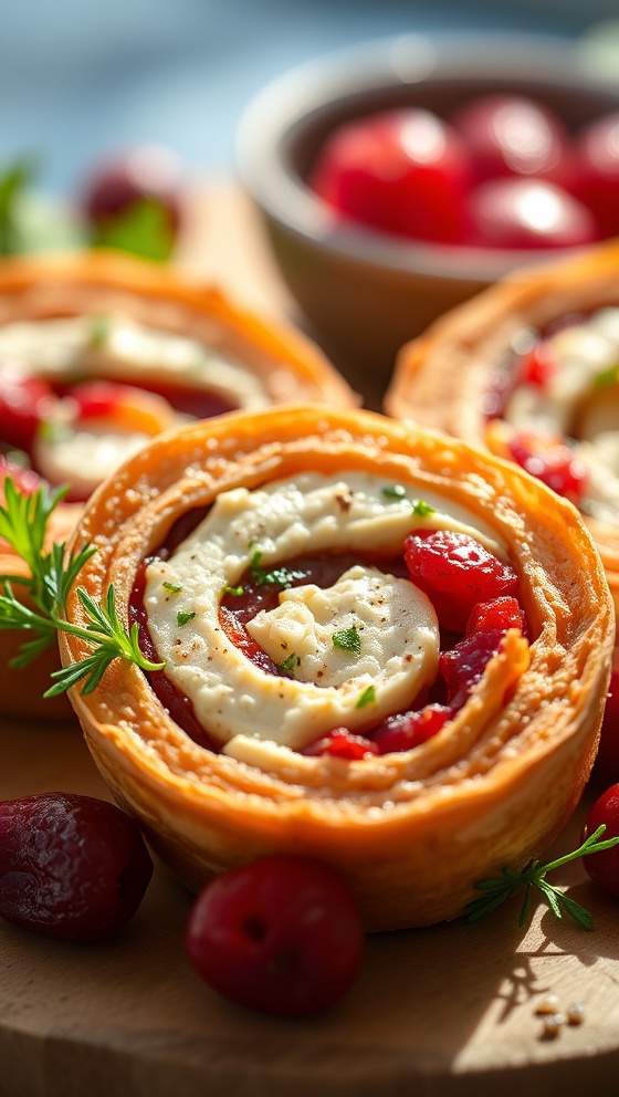 Cranberry Feta Pinwheels