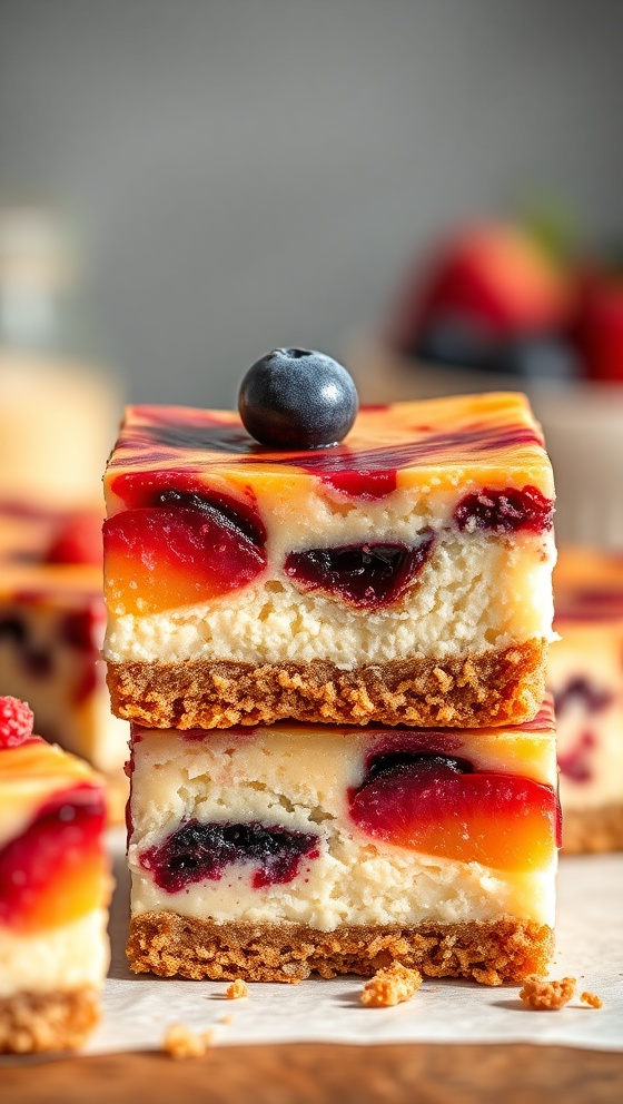 Fruit Cake Cheesecake Bars