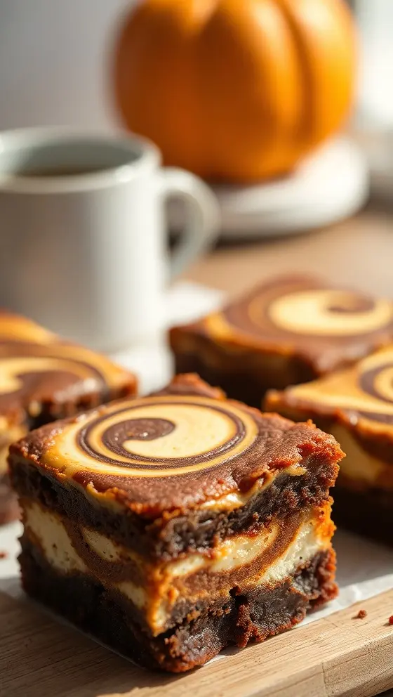 Pumpkin Cheesecake Swirl Brownies