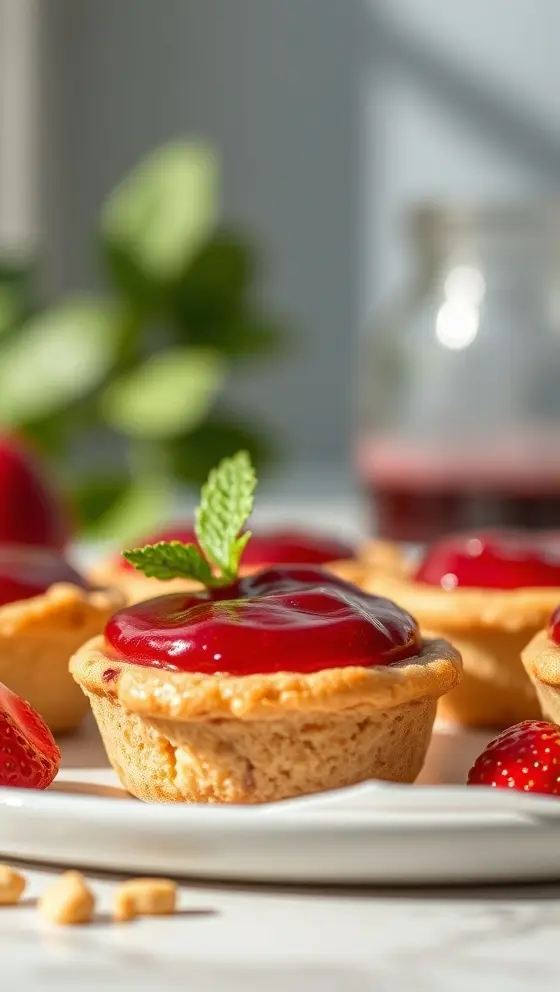 Strawberry Jam Cheesecake Cookie Cups