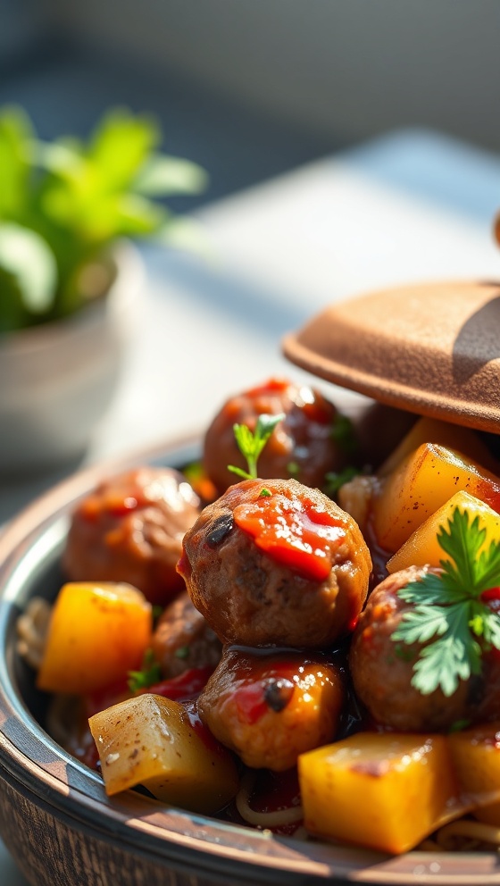 Tajine with Meatballs & Potatoes
